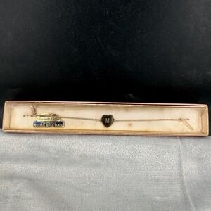 Vintage  American Beauty Monogram Bracelet Gold Plated “M” 5.5” Childs